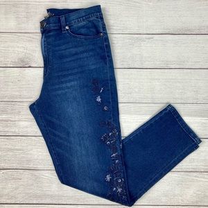 DG2 Jeans, Dark Indigo, sequin legs. Size 10